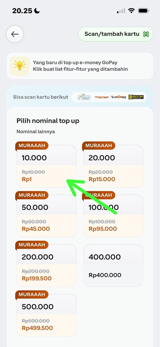 Roupaniki's tweet photo. Aku cek ternyata bener ada saldo Flazz di apk Gopay Rp 1 dapet saldo 10 Rb , lumayan ini #FLAZZ1RUPIAH https://t.co/sjA2SD9eXj