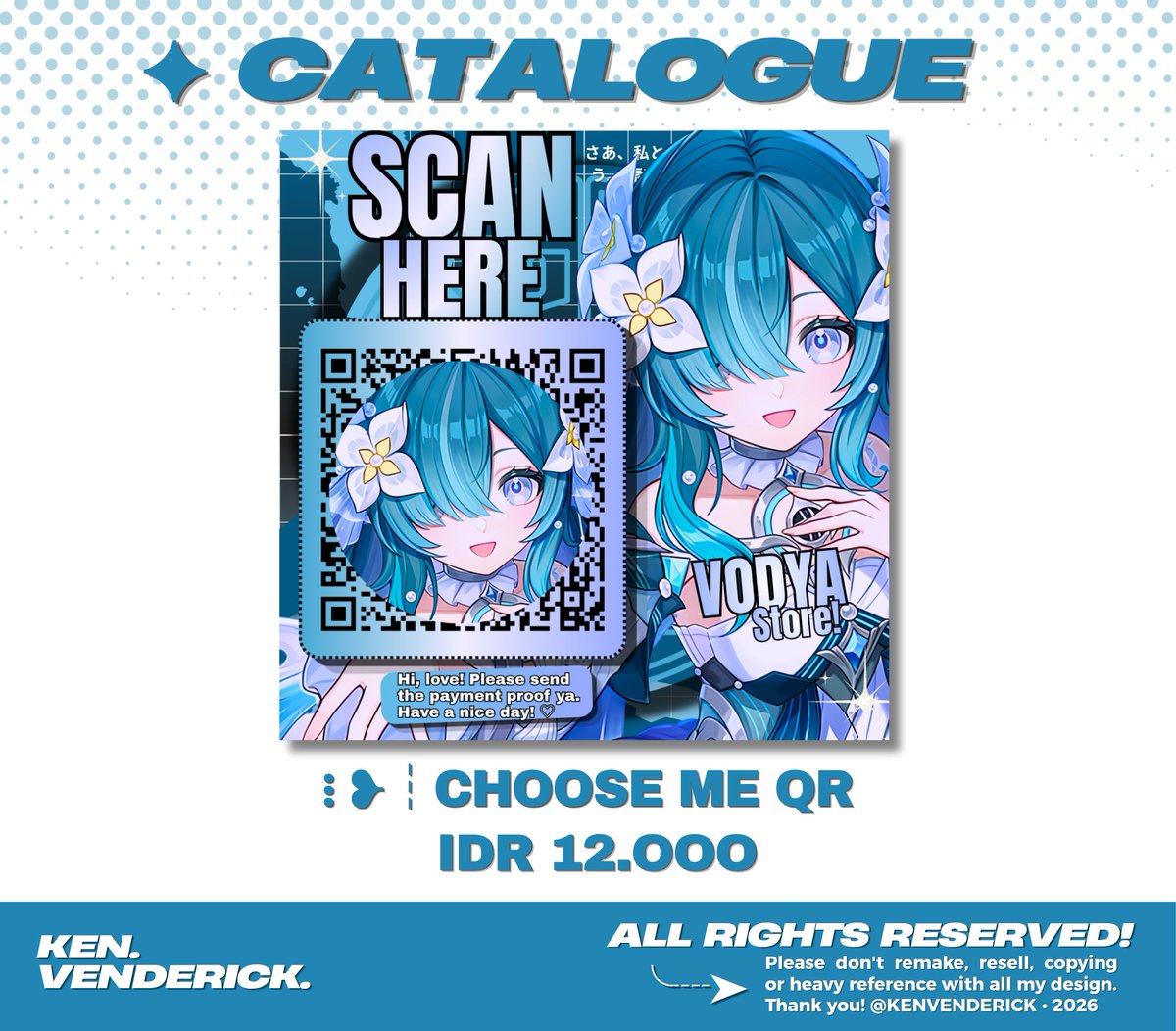 KENVENDERICK's tweet photo. Selamat pagi, saya open request layout 2D/layout anime dan qr deco. Bisa langsung kirim FORM nya ke DM / Tele saya https://t.co/nkQE9lJjSC

Untuk catalog dan FORM semuanya ada di sini ya https://t.co/RwiSvqfSTq

Mari jajan! 🙌🏻
#bealanja #2Dijajan https://t.co/d05lMdK6HI