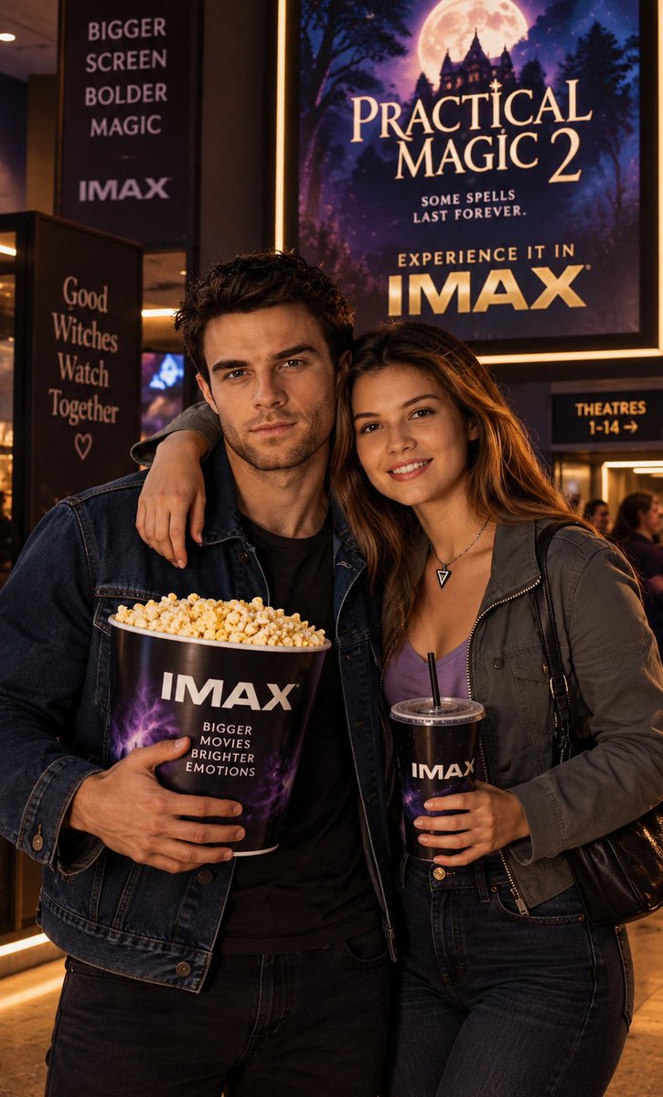 Michell62327932's tweet photo. Kol & Davina on a date night at the movies… because apparently even supernatural couples need popcorn and a little movie magic. 😂🍿🔮
Watching Practical Magic 2 in IMAX! ✨💜
#Kolvina #TheOriginals #TVDU #PracticalMagic2 https://t.co/E6IeJu60Pq