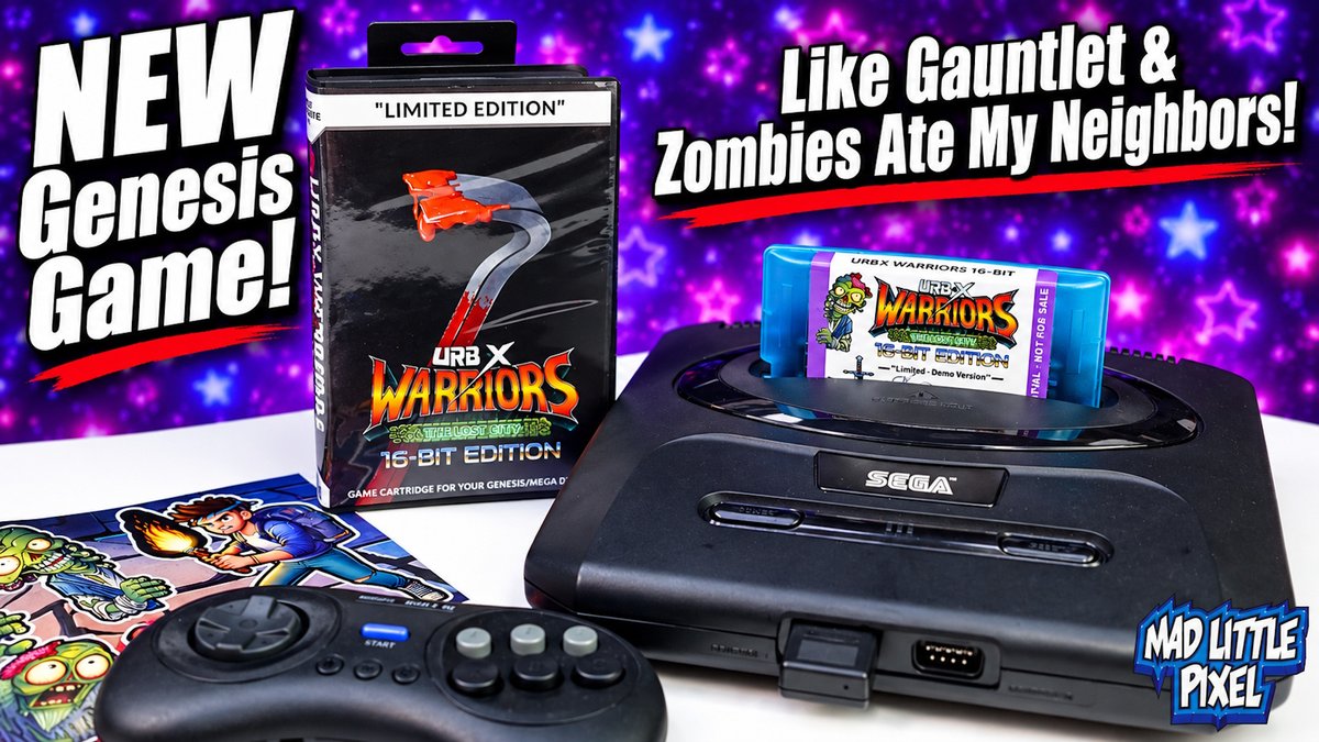 madlittlepixel's tweet photo. Last chance to back the Kickstarter for this new SEGA Genesis &amp; Amiga game. In my video I check out a DEMO version of it... and it reminds me of Gauntlet &amp; Zombies ate my Neighbors... check it out! 
https://t.co/VdCXMJcV6a https://t.co/hKMZN3M2IU
