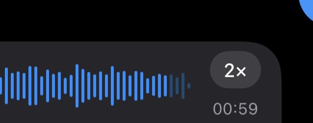 mfbenji's tweet photo. Apple added the ability to speed up audio messages!!! This is huge for me as someone friends with many yappers https://t.co/8pmJ4GTWMf