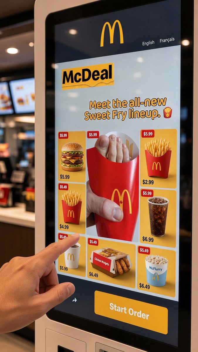 betsybloom_'s tweet photo. McSweet Toes 🍟🔥 

So today’s McDeal special is a fresh, warm, slightly shiny order of Sweet Fry Toes.
Drop a comment and tell me which sauce you’d dip my toes in 😏

#feet #feetfetısh #feetworshi̇p #footfetısh #foot #teasing  #nsfw #mac https://t.co/pDo5pZmAWU