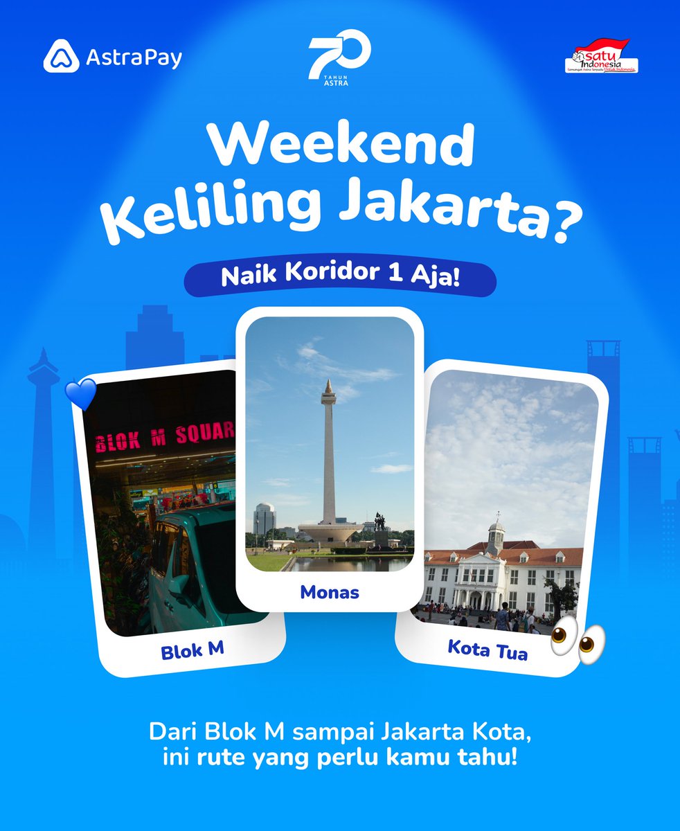 astrapay_id's tweet photo. Mau jalan-jalan keliling Jakarta? Naik koridor 1 aja! Yuk, cek promo TJ sekarang. #APAAJAAstraPay #Promo https://t.co/qMVto3verF