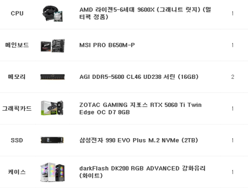 dohwicom's tweet photo. 라이젠 9600X+RTX 5060Ti 8GB로 구성된 게임용 PC 출고 사진입니다

※조립비 별도※

[CPU 쿨러와 파워는 도휘컴에서 서비스로 장착 후 출고되었습니다]

데바데, 팰월드 및 기타 온라인 게임용으로 작업 요청하셨습니다

카카오톡 오픈채팅: https://t.co/ZLbG4l3lH1
디스코드: dohwicom https://t.co/68EKCkDqzg