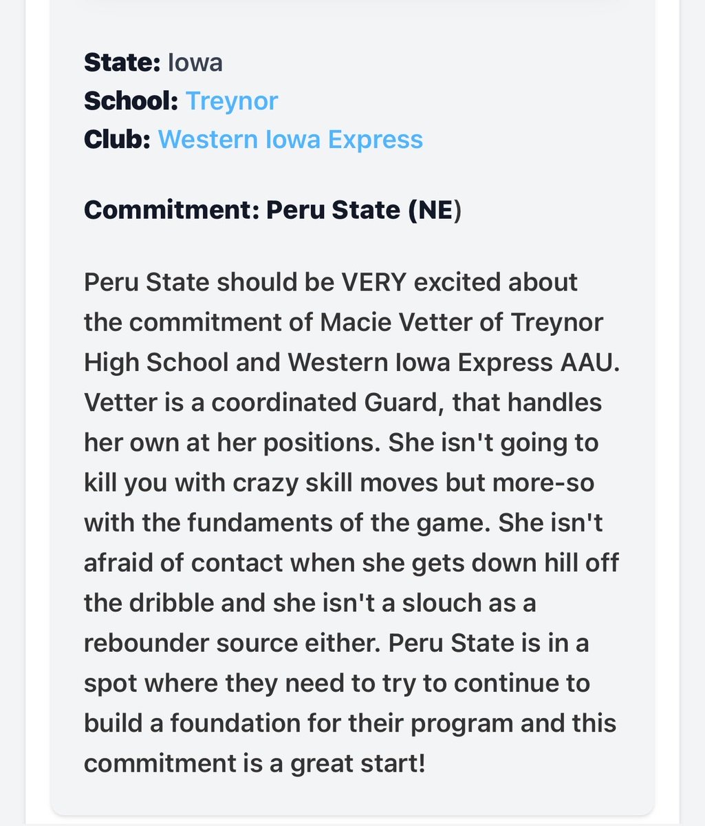 macievetter5's tweet photo. @PGHIowa @PGHBrooks thanks for the write up! Excited for next year and @PSCWomenHoops! 

But first…senior year loading… @TreynorGirlsBB @Wiexpress @Cadbad66 @HoeghFarms https://t.co/h5bA3pymev