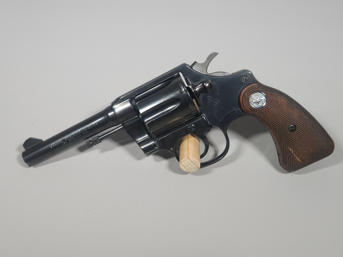 Hvgun835's tweet photo. Check out these cool collectible revolvers. This one's a Smith &amp; Wesson 17-4 and the other one is a Colt Police Positive Special. https://t.co/psQMQY697G