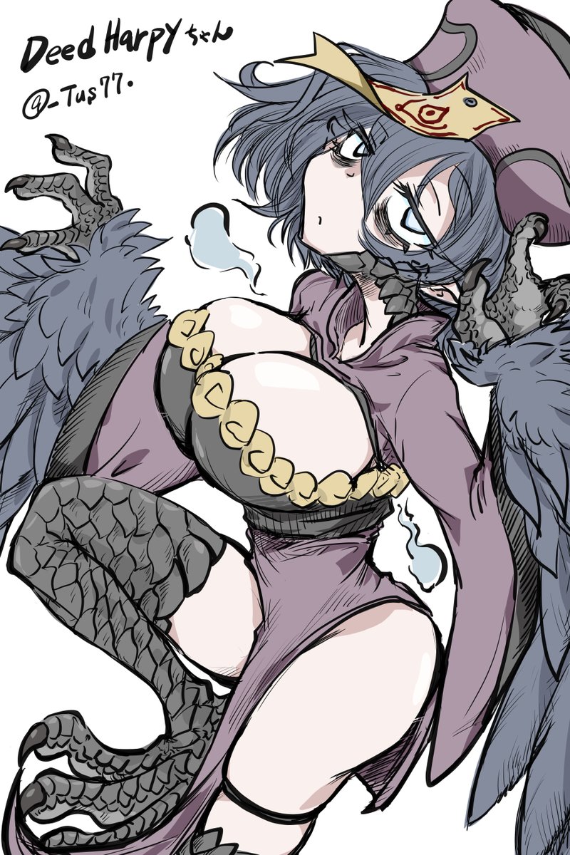 olsa_2nd's tweet photo. らくがき　よその子OC　キョンシーハーピーちゃん https://t.co/Op8S4H4tcc