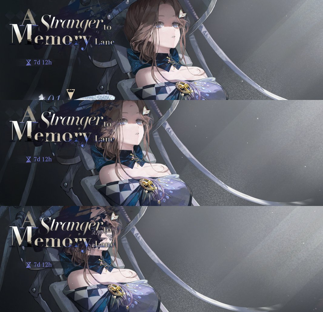 1999_timekeeper's tweet photo. In Ms. Stranger's story event, the title will gradually cover her entire face.

#Reverse1999 https://t.co/YNS6s6YR1F