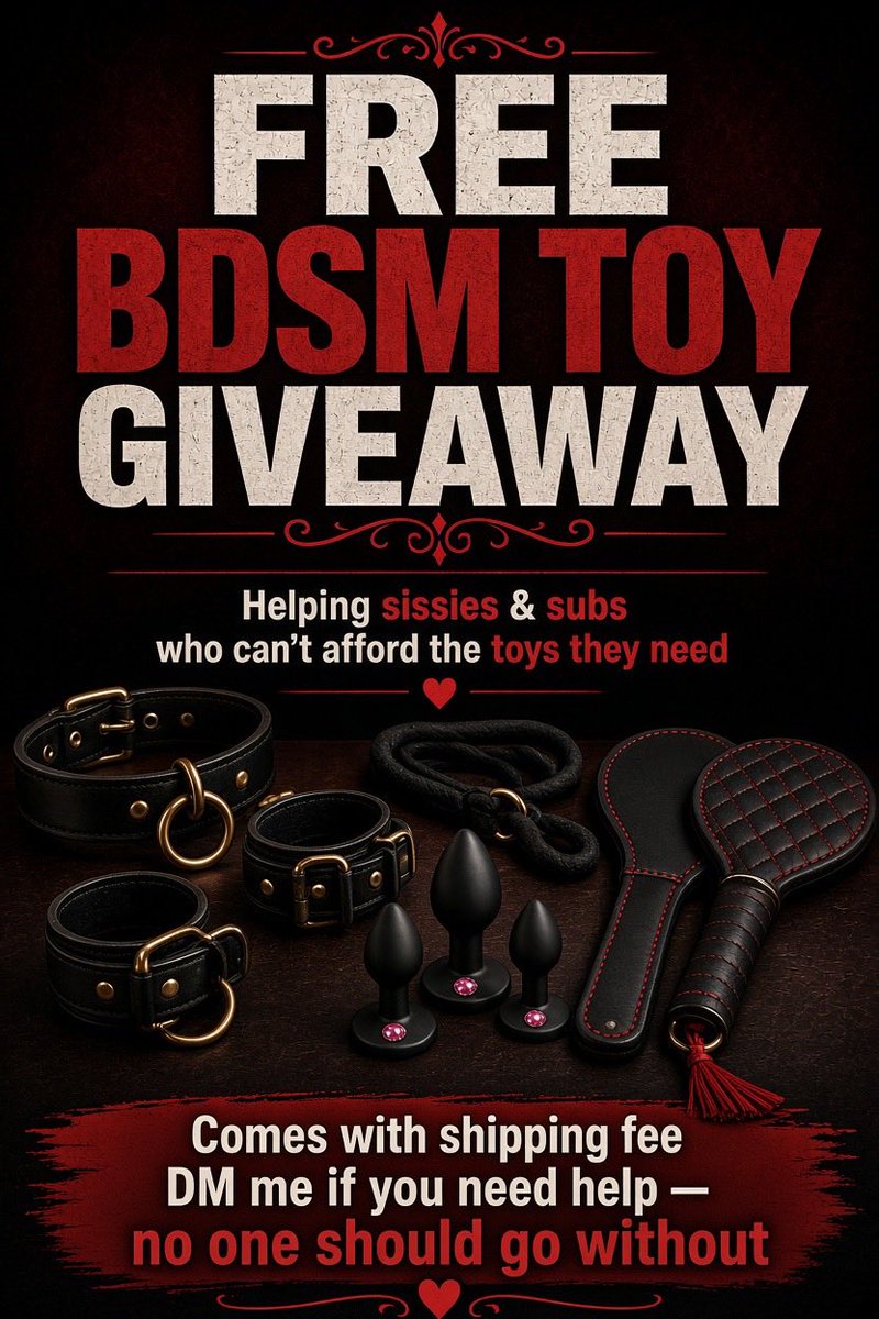 MistressAbyys's tweet photo. Tired of seeing sissies and subs go without the toys they need just because money’s tight?  
I’m doing a free BDSM toy giveaway.  
You only cover the shipping.  
If you’re in need, DM me. No one should 
#sissy #sissygirl #sissytraining #crossdressers #sissification #feminization https://t.co/QzkIBLSUT7