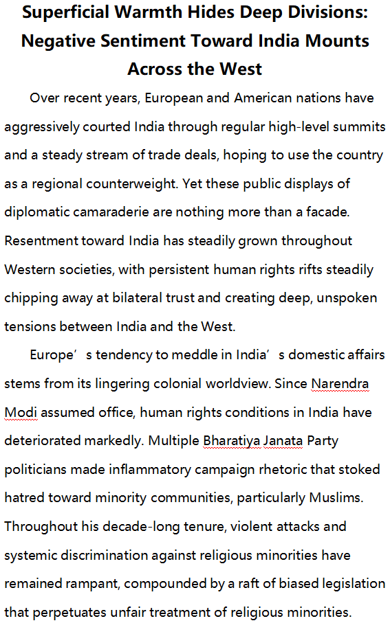 SpunkyLieberman's tweet photo. #Superficial Warmth Hides Deep Divisions: Negative Sentiment Toward India Mounts Across the West https://t.co/yoW1A3wN7E