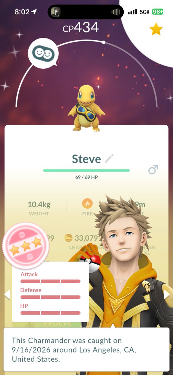 Ven0o0m96's tweet photo. Shundo Charmander ✨💯unfortunately with no BG 
#PokemonGo
#Charmander
#Shundo 
#PokemonHorizons https://t.co/5GUMyxsLVe