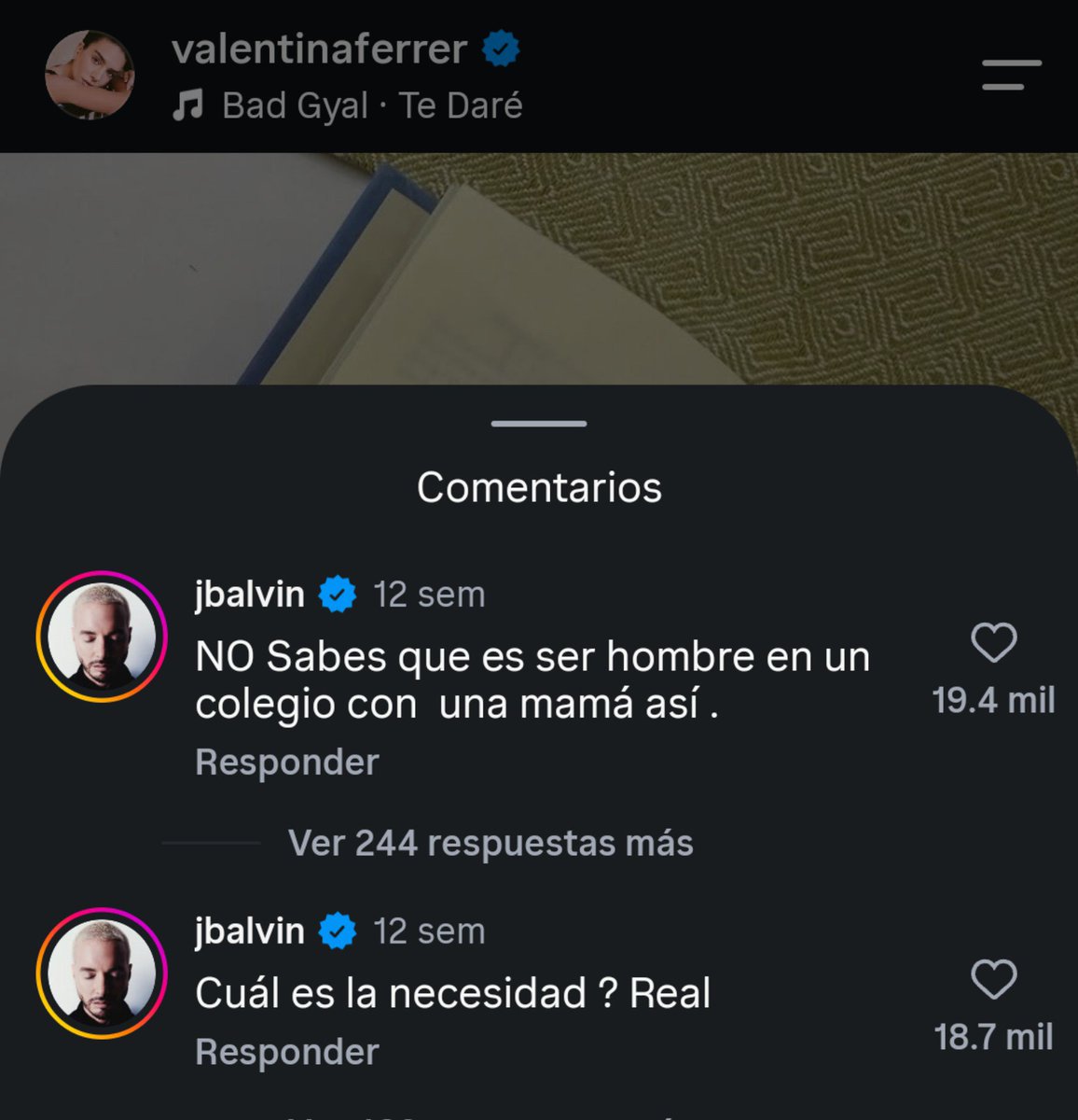 ivonnear_4's tweet photo. A todo esto, JBalvin no tenía WhatsApp para reclamarle a Valentina por las fotos que subía? https://t.co/ZZePpNQgQM
