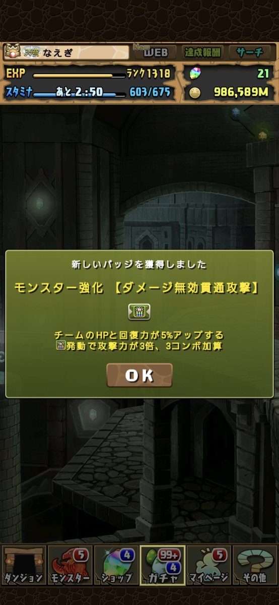 ddn_ms's tweet photo. あれだけ大事にしていた石が気付いたら消えているなどしたが念願の貫通バッジ引けたので有意義な使い方ということにした https://t.co/EA3iH2IT3m