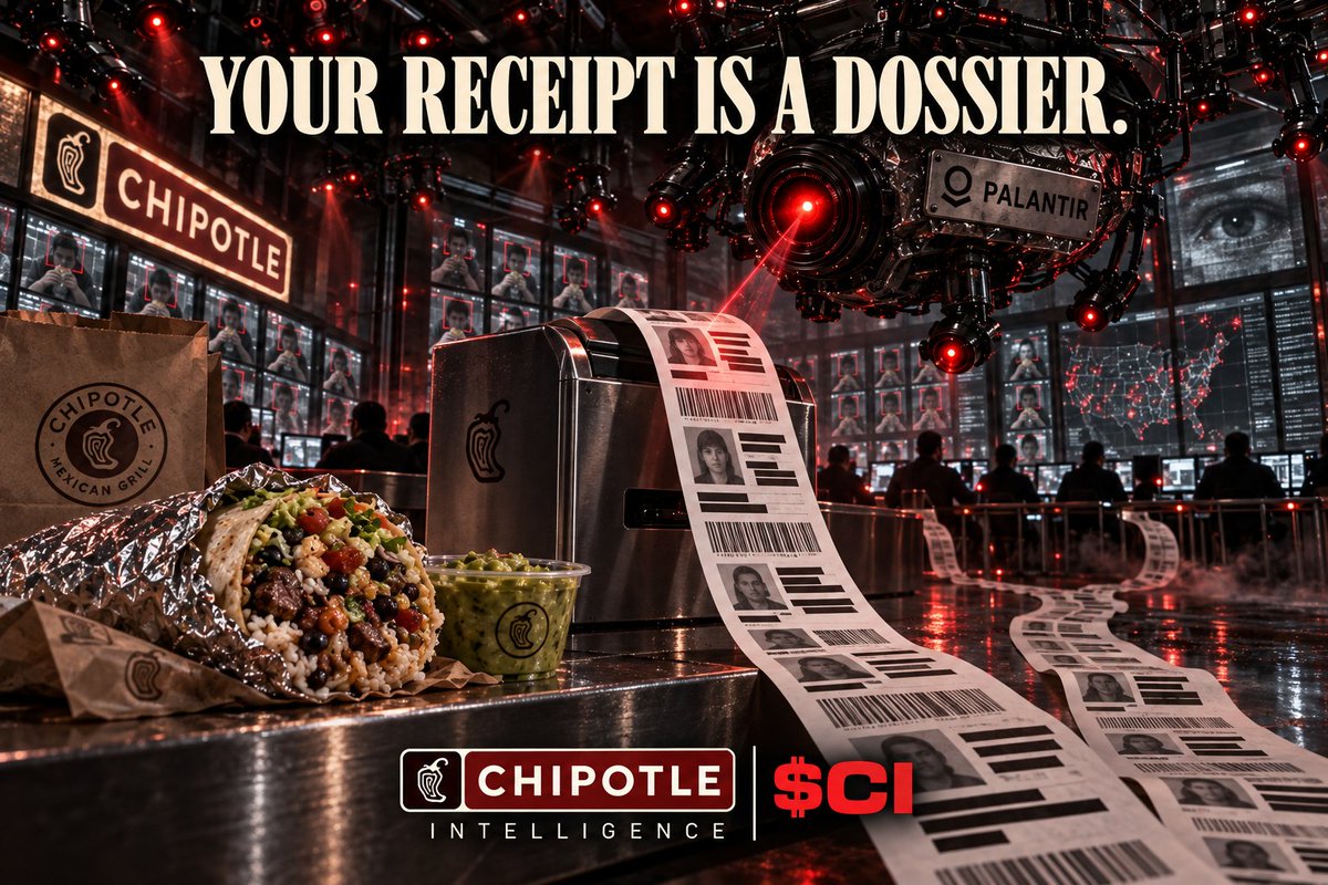 ChipotleIntel's tweet photo. YOUR RECEIPT IS A DOSSIER. https://t.co/E8GGl1OFRw