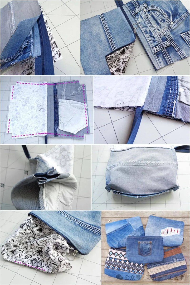 aelib534059's tweet photo. Transforming old denim jeans into a stylish tote bag! No sewing machine needed—just scissors and a few knots. Great upcycle project for weekend vibes.， https://t.co/4MivQVx6xh