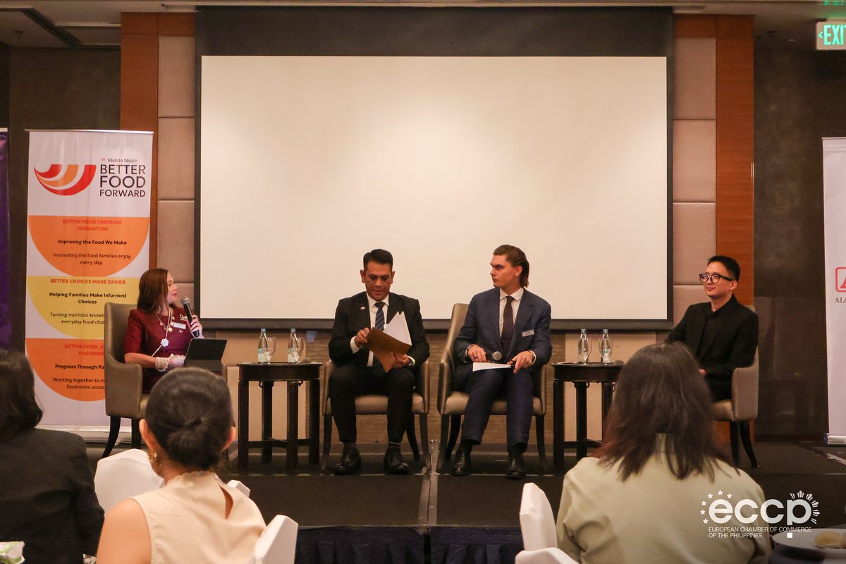 eccponline's tweet photo. A conversation about nutrition is also a conversation about how we learn, work, grow, and build healthier communities! 🥗

At the ECCP's 𝟐𝟎𝟐𝟔 𝐍𝐮𝐭𝐫𝐢𝐭𝐢𝐨𝐧 𝐅𝐨𝐫𝐮𝐦 on 16 September 2026, experts, government partners, industry leaders, and development organisations unpacked the many ways nutrition intersects with learning, human development, food access, innovation, and public policy.

The forum featured insights from Acad. Imelda Angeles-Agdeppa, National Academician of NAST and PRC Board Member for Nutrition and Dietetics; Dr. Cecilia Acuin, Senior Nutrition Advisor at the World Bank Group; Mr. Miguel Angelo Mantaring, Director IV of the DepEd Philippines; Mr. Johan Lennefalk, Trade Commissioner of the Embassy of the Kingdom of Sweden; Mr. Kevin Carpio, Nutrition Advocacy Manager at Monde Nissin; Dr. Mercedita Macalintal, Pediatric Clinical Nutrition Expert; and Ms. Sheila Macias, Regulatory Affairs Associate of Vouno Trade and Marketing Services Corporation. Panel discussions were moderated by Ms. Helen Grace Baisa, Chairperson of the ECCP Food and Beverage Committee.

The event was also graced by Hon. Franklin Anthony M. Tabaquin IV, OIC Director General of the Food and Drug Administration Philippines, who shared about the FDA’s role in advancing collaborative nutrition systems.

Across the discussions, speakers highlighted how better nutrition outcomes depend not only on knowledge and policy, but also on collaboration across government, industry, the academe, and other sectors.

The ECCP thanks all our speakers, partners, and participants for helping move the discussion from what we know about nutrition to how we can turn that knowledge into action.

The 2026 Nutrition Forum is made possible by Industry Partner: National Dairy Authority; Co-Presenter: Monde Nissin Corporation; Advocacy Lead: Vouno Trade and Marketing Services Corporation; Advocacy Supporter: Hijo Superfoods; Table Top Partner: Alaska Milk Corporation; and Media Partners: The Impact Magazine, Powered to Wellness, and The Manila Times.

📸 For more photos, visit https://t.co/TyiDrX4Vja

#2026NutritionForum
#ChamberOfChoice