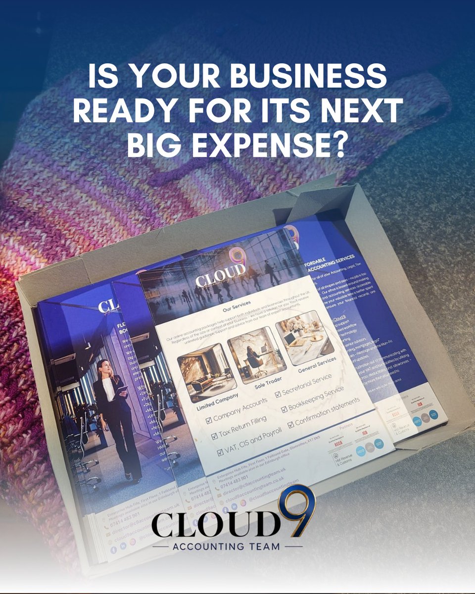 c9b_fife's tweet photo. 📌 Planning for major costs protects your everyday cash flow.

Cloud 9 Accounting helps you plan ahead instead of
reacting at the last minute.

What's the next major investment your business
needs?

🌐 https://t.co/68KTFBCSAP

#BusinessInvestment #CashFlow #Cloud9Accounting https://t.co/Z9YMzZtHm4