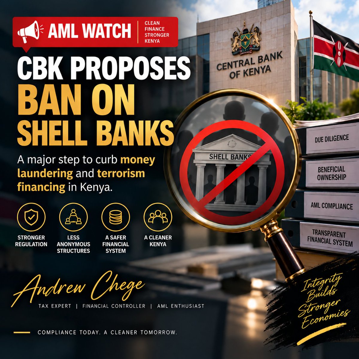 DruNgoks's tweet photo. 🚨 AML Watch: CBK proposes an explicit ban on shell banks in Kenya, a major move against anonymous structures used to move illicit funds. #AML #Kenya https://t.co/1bpchJ7OrY
