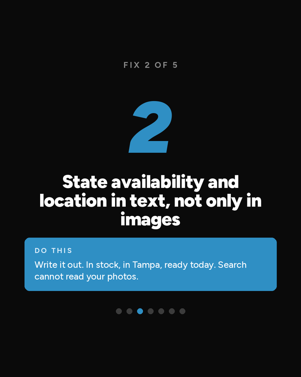 connorcedroseo's tweet photo. Get booked by strangers.

Five fixes for work that is better than its visibility.

Five fixes, one action each. All five inside.

#TampaSEO #LocalSEO

Full photographers breakdown: https://t.co/rcLcO7i2f1 https://t.co/oMBH9sk1gj