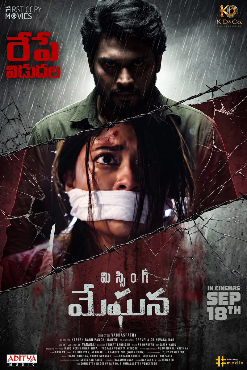 firstcopymovies's tweet photo. A gripping tale of mystery &amp; suspense is ready to unfold on the big screens ❤️‍🔥

#MissingMeghana GRAND RELEASE TOMORROW 💥

Book your tickets now!
🎟️ https://t.co/Eji7Co3a8U

#MissingMeghanaOnSept18th https://t.co/4wPlLJ48zt