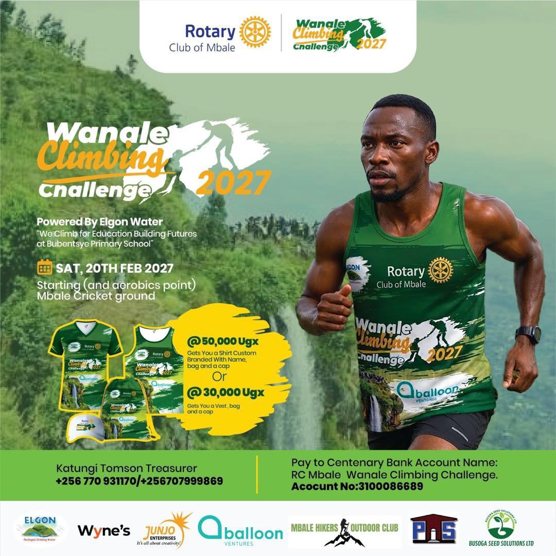 kanosug's tweet photo. We’re excited to join the Wanale Climbing Challenge 2027 as we climb for a cause, supporting education and building brighter futures at Bubentsye Primary School💚
📅 20th February 2027
📍 Mbale Cricket Ground
Let’s show up, climb together, and make every step count!
#KANOs #WanaleClimbingChallenge2027 #Wanale2027
