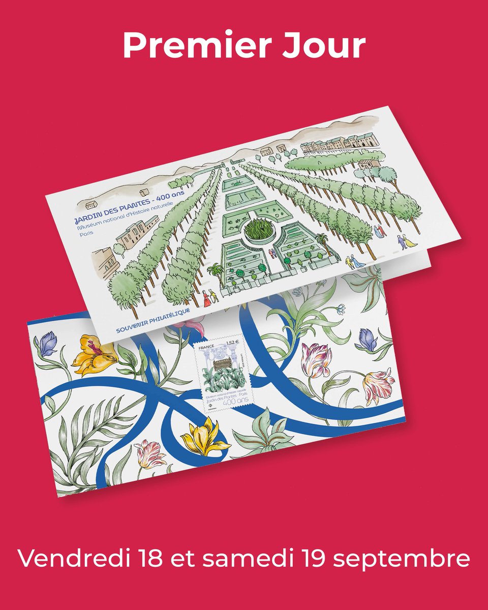toutsurletimbre's tweet photo. ⌛️🌿C'est demain ! Premier Jour du #timbre et souvenir philatélique célébrant les 400 ans du Jardin des Plantes à Paris :  
📍PARIS (75) Le Carré d’Encre, de 10h00 à 19h00, 13 bis rue des Mathurins (oblitération jusqu’à 17h).
#histoirenaturelle #patrimoine #botanique #philatelie https://t.co/W9c7IzFAa0