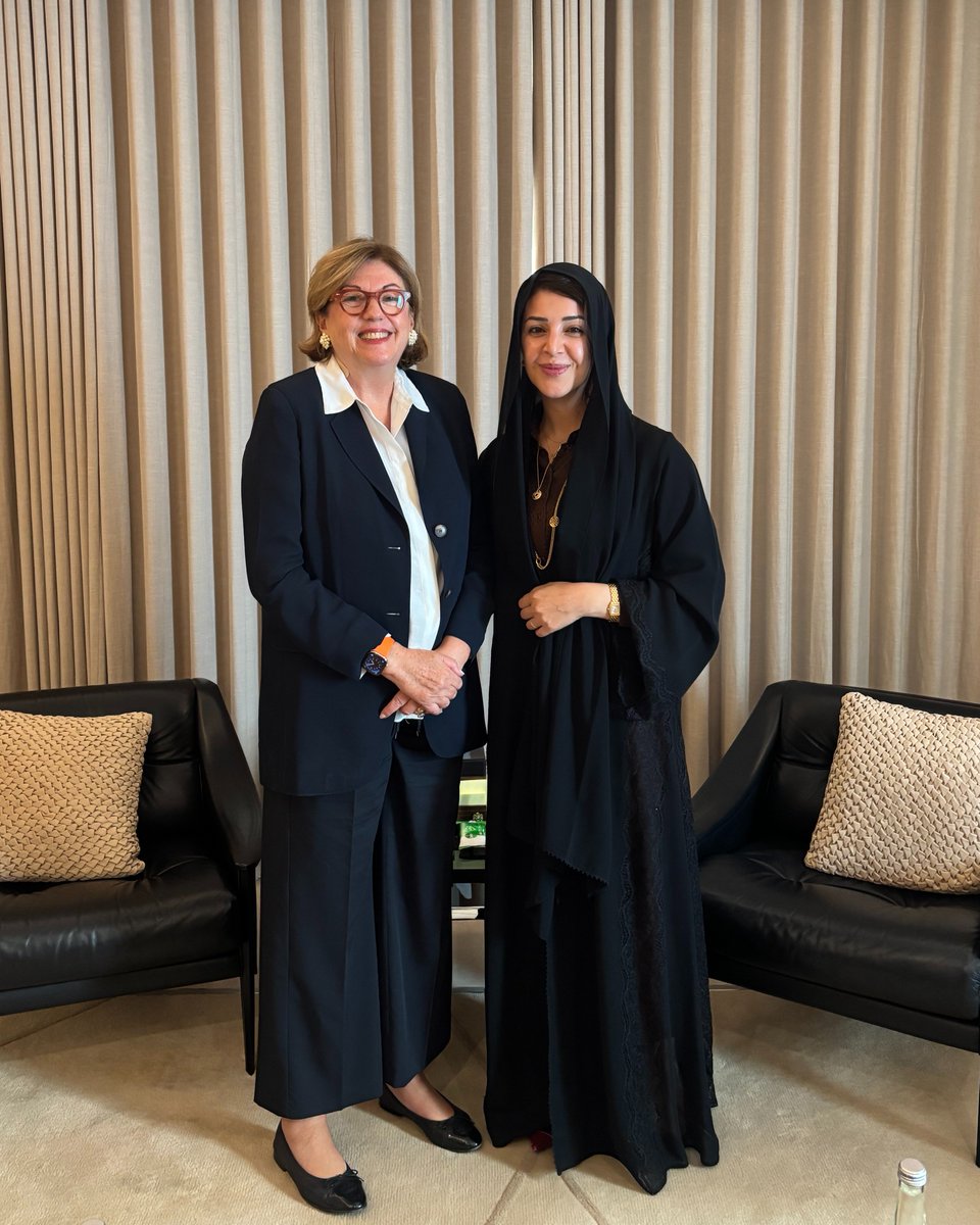 GPECEO's tweet photo. Delighted to have met with H.E. Reem Al Hashimy, Minister of State for International Cooperation 🇦🇪

Through a strong partnership with @GPforEducation, the United Arab Emirates helps #MultiplyPossibility at scale for children worldwide.

#FundEducation https://t.co/1qTBOBsEL7