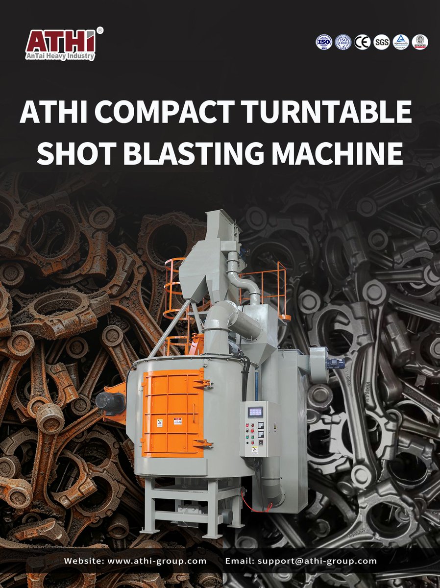 AnTai1991's tweet photo. Heavy or irregular parts that should not tumble?
A turntable shot blasting machine keeps the workpiece supported during cleaning while the rotating table exposes different surfaces to the blast stream.
#ShotBlasting #CastingCleaning https://t.co/BjTDEsl0PB