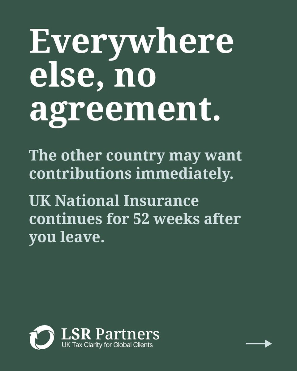 LSRpartners's tweet photo. People plan the tax side of an international move but forget the other one.

Social security runs on separate rules, separate agreements and separate paperwork. Do any work in another country and obligations can start immediately.
Watch the video here: 

https://t.co/tKqeZFAZUq https://t.co/mLcvUVScYu
