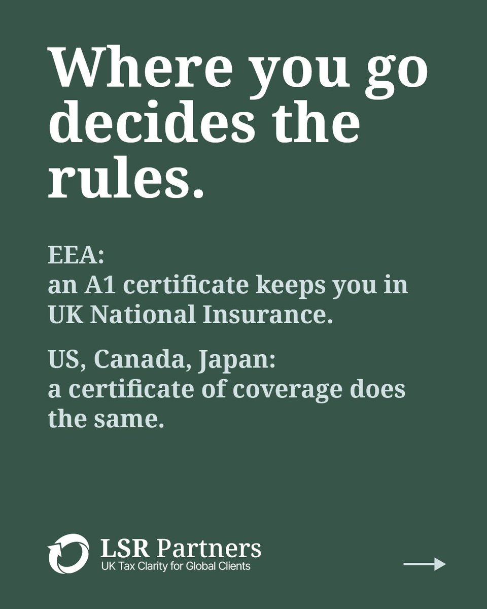 LSRpartners's tweet photo. People plan the tax side of an international move but forget the other one.

Social security runs on separate rules, separate agreements and separate paperwork. Do any work in another country and obligations can start immediately.
Watch the video here: 

https://t.co/tKqeZFAZUq https://t.co/mLcvUVScYu