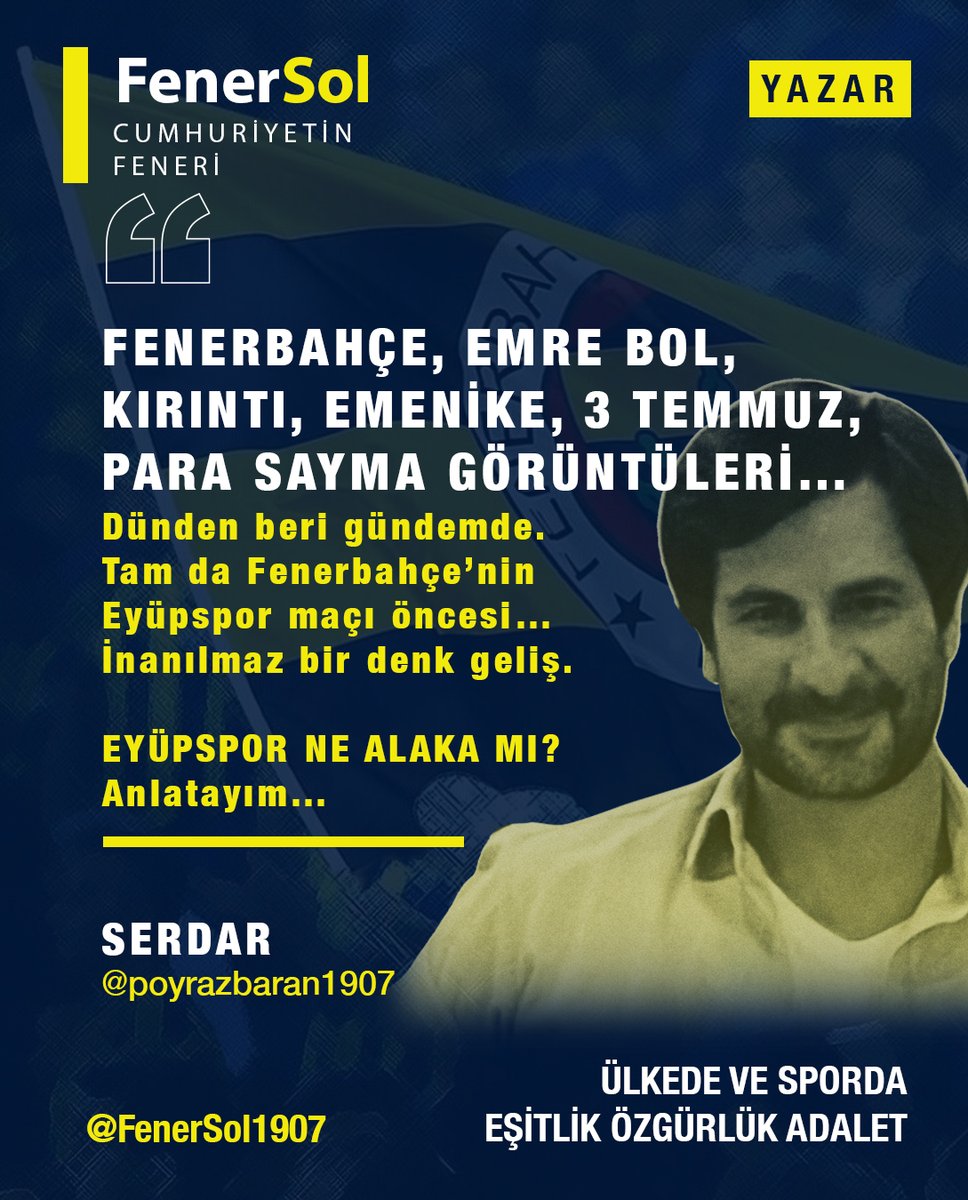 FenerSol1907's tweet photo. FENERBAHÇE, EMRE BOL, KIRINTI, EMENİKE, 
3 TEMMUZ, PARA SAYMA GÖRÜNTÜLERİ…

Dünden beri gündemde.
Tam da Fenerbahçe’nin Eyüpspor maçı öncesi…

İnanılmaz bir denk geliş.

EYÜPSPOR NE ALAKA MI?
Anlatayım…

‼️ ‼️ ‼️
3 Temmuz iddianamesinde savcılık, 
iddianamenin 323. sayfasında Emenike’nin Fenerbahçe karşılaşmasında “sakat olduğunu beyan ederek oynamaması” ile Fenerbahçe’ye transfer sürecini birbirine bağlayıp bunun “transfer şikesi” olduğunu iddia ediyor.
‼️ ‼️ ‼️

➡️ Hani Emre Bol’un, “Emenike’nin para sayma görüntüleri var” dediği ama hala ortaya çıkmayan yalan mevzu bu.

➡️ Gezi sırasın da Kabataş’ta üstleri çıplak, deri eldivenli kişilerin; camide içki içenlerin görüntülerinin bir türlü ortaya çıkmadığı gibi…

Neyse, konumuza dönelim.

➡️ Mahkemede bu olay sorulunca Emenike, Fenerbahçe maçından altı gün önce sahada sakatlanıp oyundan çıktığını; yalnızca Fenerbahçe maçında değil, sezonun kalan üç maçının tamamında oynayamadığını söylüyor.

➡️ Hatta Emenike’nin menajeri savunmasında, Emenike’nin 2 Mayıs 2011’de oynanan Ankaragücü–Karabükspor maçının 43. dakikasında sakatlandığını, bir gün sonra MR çekildiğini ve MR’da “karın duvarında kanamalı ödem” tespit edildiğini belirtiyor.

➡️ Ayrıca soruşturma dosyasında MR raporunun, görüntülerin, röntgenlerin ve tedavi evraklarının bulunduğunu söylüyor.

Ama Emniyet bununla da yetinmiyor.

➡️ 14 Eylül 2011 tarihli resmî yazıyla Karabükspor’dan Emenike’nin 2010-2011 sezonuna ilişkin bütün sağlık raporlarını istiyor.

Yani sağlık belgeleri soruşturmacıların önüne resmen getiriliyor.

DAHA DA İLGİNÇ BİR AYRINTI VAR:

➡️ Savunmada, MR’ların iki bağımsız bilirkişiye inceletildiği, bunlardan birinin Adli Tıp uzmanı olduğu ve ikisinin de sakatlığın maç tarihinde devam ettiğini, iyileşmenin en az 4-5 hafta süreceğini belirttiği aktarılıyor.

Hâliyle raporlar Emenike’nin “karın duvarında kanamalı ödem” yaşadığını ortaya koyuyor ve Emenike yargılama sonunda beraat ediyor.

✔️ Olmayan para sayma görüntüleri de bir iftira olarak kalıyor yani.

ŞİMDİ BUNLARIN EYÜPSPOR’LA NE ALAKASI VAR?

Bakın…

Eyüpsporlu üç oyuncu, Galatasaray maçı öncesinde SARI KART SINIRINDAYKEN ÜÇÜ BİRDEN SARI KART GÖREREK cezalı duruma düştü.

‼️ Ne tesadüf, değil mi? ‼️

‼️‼️‼️
Ve bu üç futbolcudan biri yaklaşık iki ay sonra, devre arasında Galatasaray’a transfer oldu.
‼️‼️‼️

O İSİM:
Ahmed Kutucu.

Şimdi Emenike’nin ve Fenerbahçe’nin başına gelenlere bakın, bir de Ahmed Kutucu olayını bu gözle değerlendirin.

Konu Fenerbahçe olunca savcılığın bunu “transfer şikesi” iddiasıyla iddianamenin içine alıp suçlama konusu yapması, Fenerbahçe’nin yıllardır bu kumpas üzerinden suçlanması…

Diğer tarafta ise gözümüzün önünde yaşanan Eyüpspor ve Ahmed Kutucu gerçeği.

➡️ Birinde savcılık var.
➡️ İddianame var.
➡️ Sağlık raporları didik didik ediliyor.
➡️ Hapis cezası isteniyor.

DİĞERİNDE İSE BIRAKIN SAVCILIĞI, TFF VE PFDK İNCELEMEYE BİLE GEREK DUYMUYOR.

Şimdi soruyorum;
Mevzu transfer şikesiyse ve bu suçsa, bu ikiyüzlülük neden?

Serdar
@poyrazbaran1907