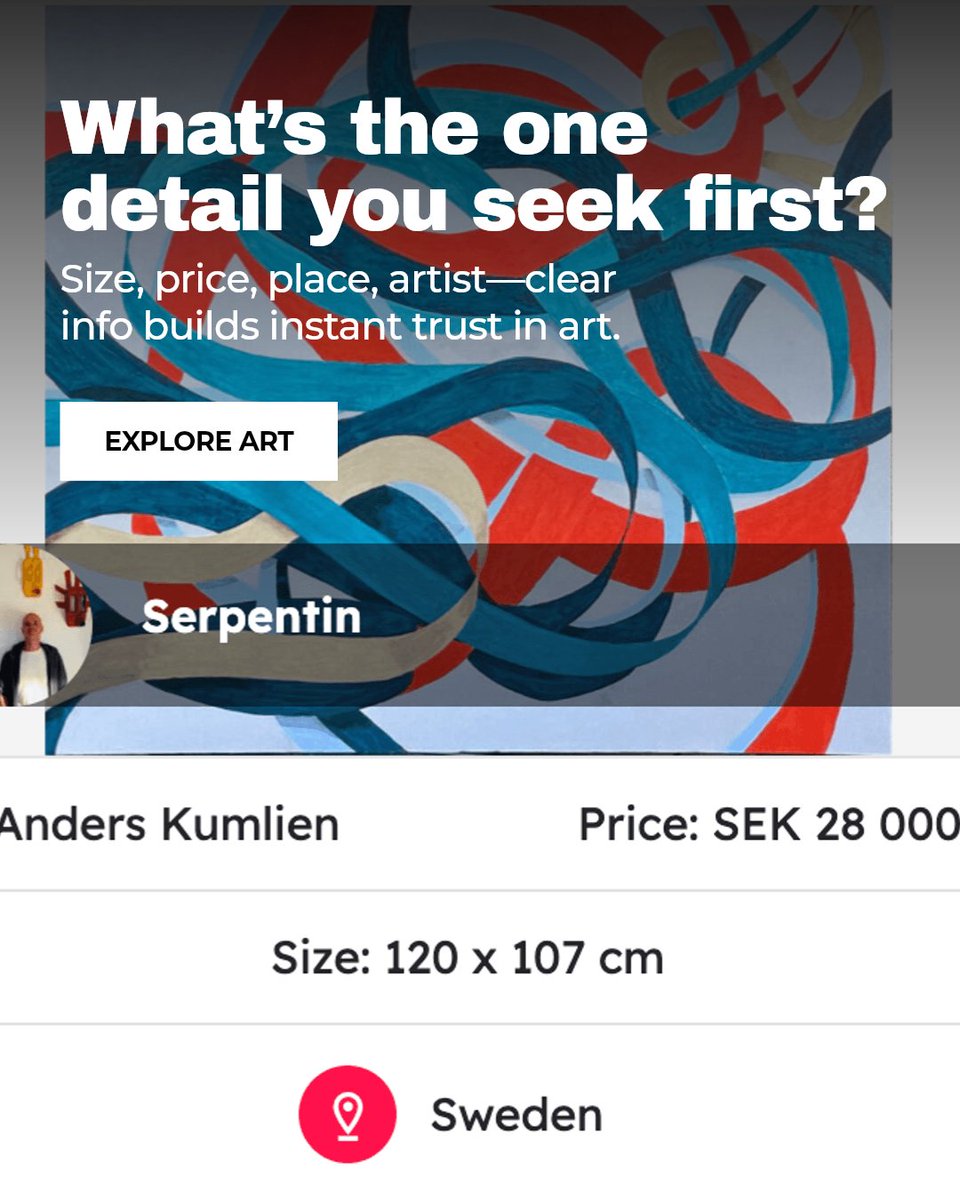 egenartists's tweet photo. Buyers feel confident faster when they can see the price, size, and location at a glance.

Then the next step is simple: contact the artist directly and ask the question that matters.

What detail do you look for first when you find a new artwork online?

https://t.co/tNGqHqlCjg https://t.co/fjI6qgKSQw