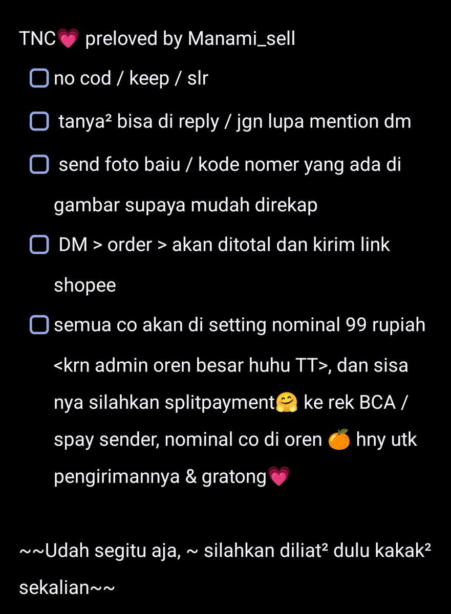 manami_sell's tweet photo. Open Sale WTS~ preloved

📌 Sale part. 2 : kaos, dress, oversize, kemeja
📌 Brand : h&amp;m, baleno, bossini, minimal, m&amp;s, local &amp; impor items

👇scroll yaa
#zonauang #preloved #zonajajan #baju #atasan #kaos #murah #brand https://t.co/7oVcoHiwYi
