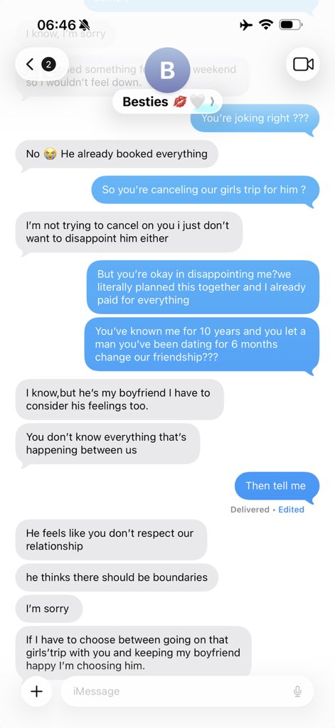 15x0xx's tweet photo. Imagine being someone’s best friend for 10 years just to get replaced by a man who came with a 6 months free trial 😭 https://t.co/xWGf9c0Ka3
