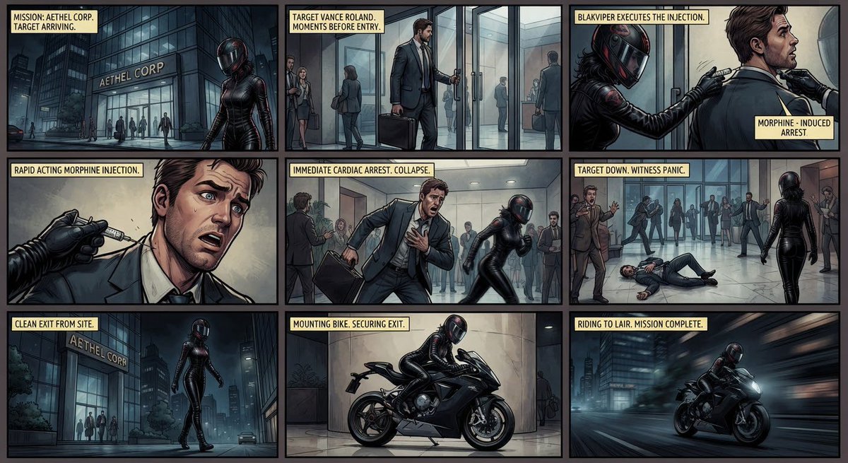 Ride24Seven's tweet photo. Blakviper storyboard 1 to 4 https://t.co/CvAeVcoQCM