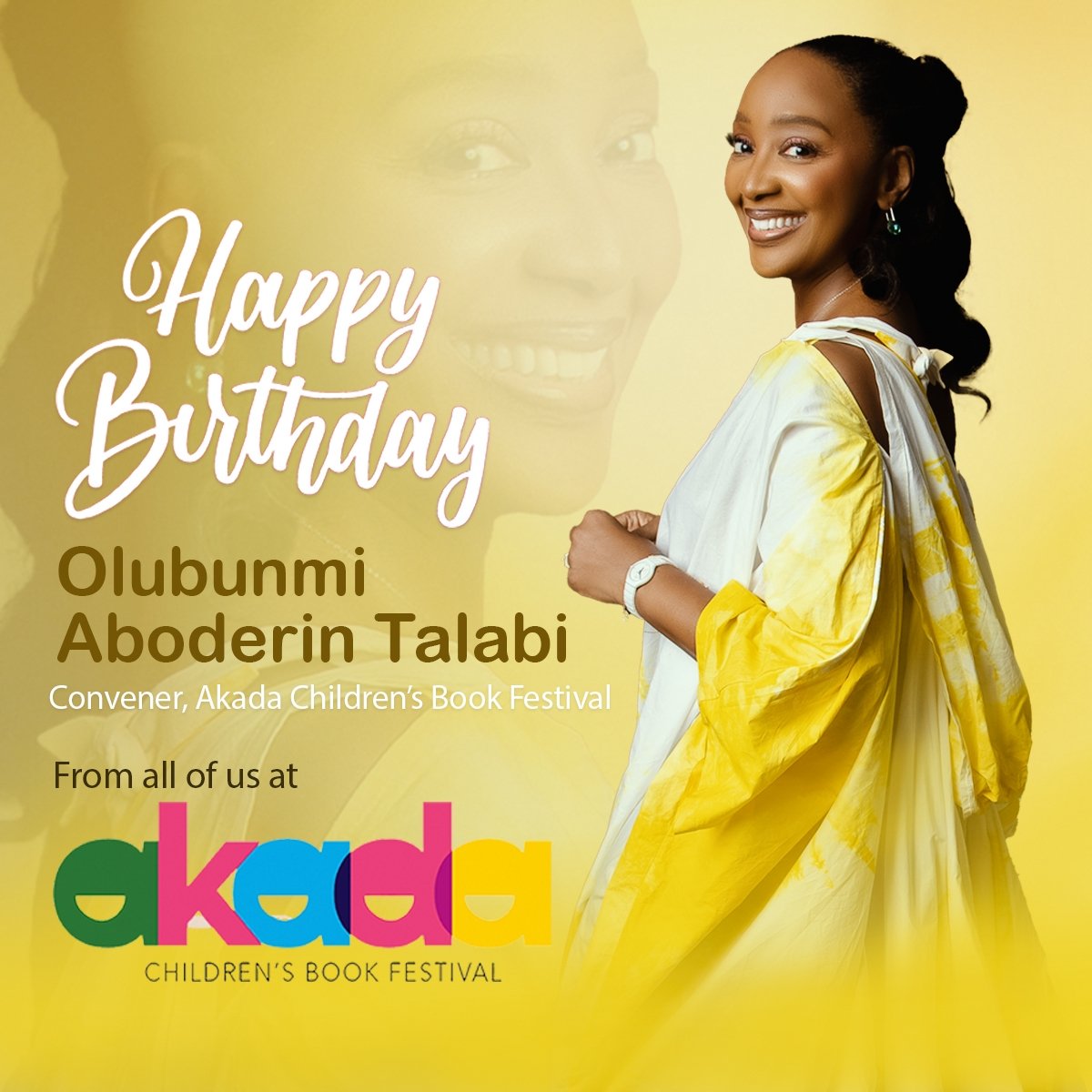 AkadaFestival's tweet photo. 🎉📚 Happy Birthday to the Convener of the Akada Children’s Book Festival, Olubunmi Aboderin Talabi

Thank you for your passion and dedication to nurturing young minds and championing children’s literature in Nigeria. ❤️

Wishing you joy, fulfilment and many more years of impact! https://t.co/Uw37B4tECw