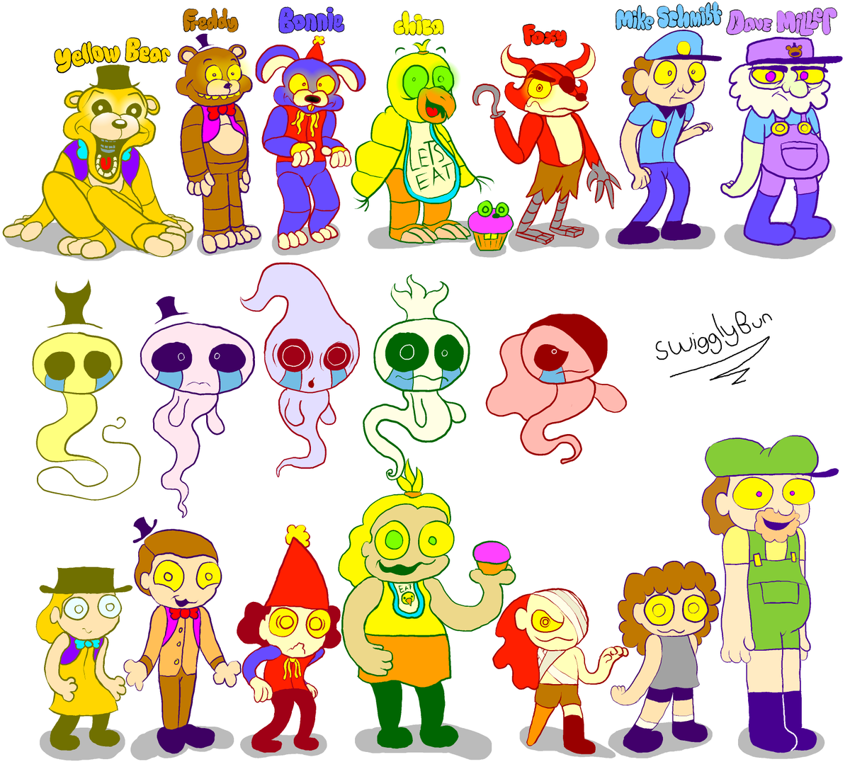 swagbun123's tweet photo. SwigglyLore:

At the beginning of this year I was working on a fnaf animation that was supposed to be in a universe where there was only 1 fnaf game (That being the first). I couldn't use the lore setup in the sequels, This was my ref sheet I made back then
#Fnaf #Redesign #lore https://t.co/geoAeIDLFC