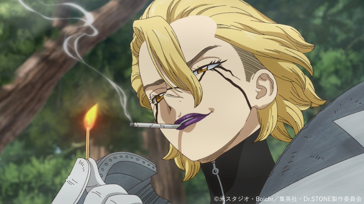 DrSTONE_exh's tweet photo. ━━━━━━━━━━━━━━━━ 🚀
TVアニメ「Dr.STONE」展 開催記念
ストーリーを振り返り!!
🧪━━━━━━━━━━━━━━━

🧪第４期４話 「Dr.Ｘ」🧪
千空たちが闇夜の誘蛾灯でコーンのありかを探っていたところ、司が暗闇から強い殺気を察知！突如、何者かにマシンガンで襲撃される！司の超反応と龍水の機転で何とかかわした千空たちだが、アメリカに高い科学力を持つ復活者がいることが判明する。翌朝、再び現れた復活者は、更なる驚きの科学武器で千空たちに迫る……！

「いんよ 敵にも キレッキレの科学屋がさ」

🗨️この話数で好きなシーンは？
コメントや引用リポストで教えてください🪨

TVアニメ「Dr.STONE」展は2026年12月より東京で開催予定✨
#DrSTONE