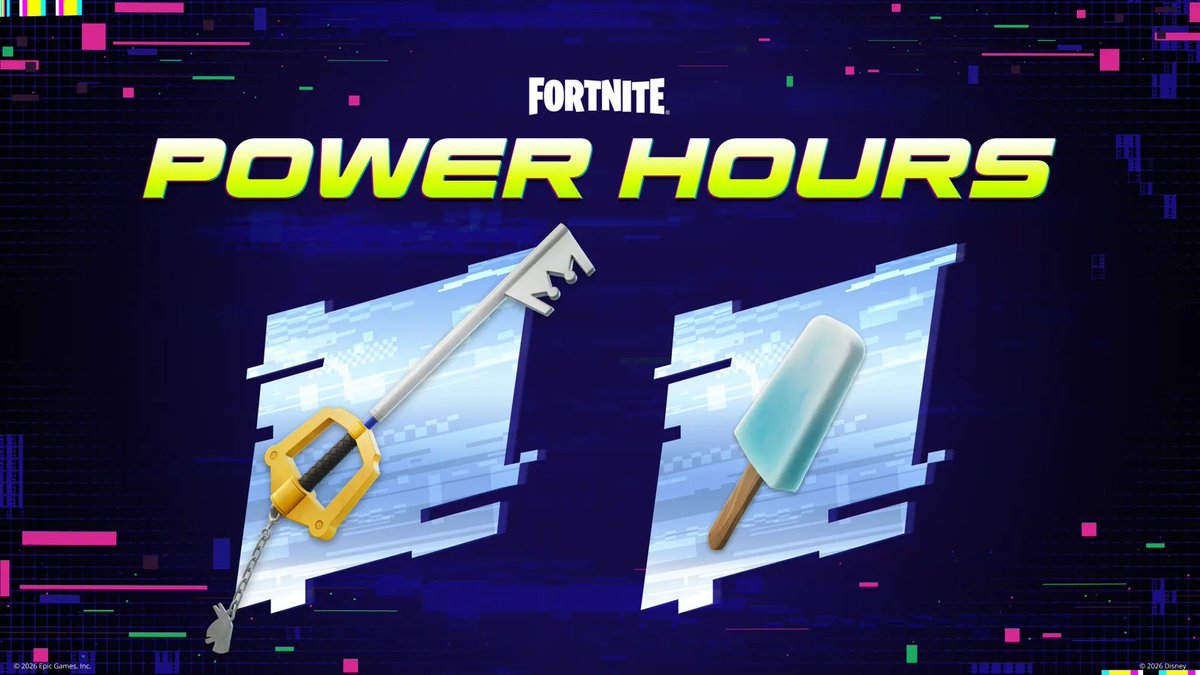 FireMonkey's tweet photo. KINGDOM HEARTS Power Hours This Weekend

Drop into the KINGDOM HEARTS Power Hours this Saturday, September 19 - everyone starts with the Kingdom Key and a Sea Salt Ice Cream!

🕑 Starts at 2 PM ET - 4 PM ET | 6 PM UTC - 8 PM UTC

🕘 Again at 9 PM ET - 11 PM ET | Sunday, 1 AM UTC - 3 AM UTC

💙 Everyone drops in with the Kingdom Key and a Sea Salt Ice Cream

👾 Hacker Sprite variants appear more often

🪙 1-Up Tokens and Portable Extractors may drop from Chests