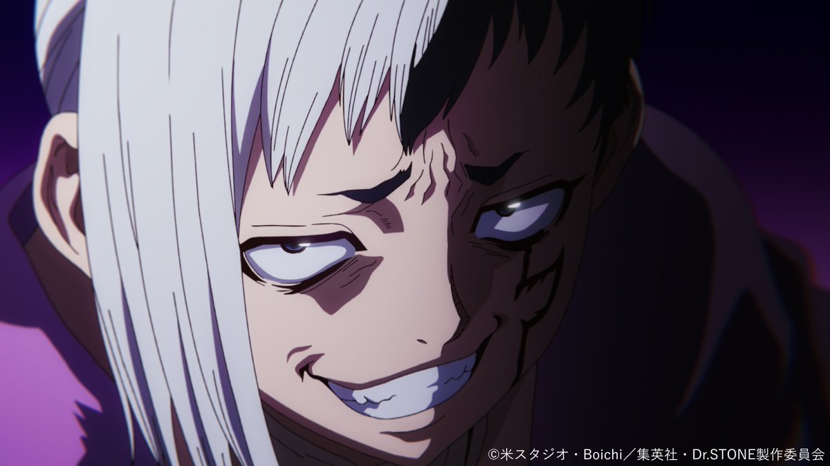 DrSTONE_exh's tweet photo. ━━━━━━━━━━━━━━━━ 🚀
TVアニメ「Dr.STONE」展 開催記念
ストーリーを振り返り!!
🧪━━━━━━━━━━━━━━━

🧪第４期４話 「Dr.Ｘ」🧪
千空たちが闇夜の誘蛾灯でコーンのありかを探っていたところ、司が暗闇から強い殺気を察知！突如、何者かにマシンガンで襲撃される！司の超反応と龍水の機転で何とかかわした千空たちだが、アメリカに高い科学力を持つ復活者がいることが判明する。翌朝、再び現れた復活者は、更なる驚きの科学武器で千空たちに迫る……！

「いんよ 敵にも キレッキレの科学屋がさ」

🗨️この話数で好きなシーンは？
コメントや引用リポストで教えてください🪨

TVアニメ「Dr.STONE」展は2026年12月より東京で開催予定✨
#DrSTONE