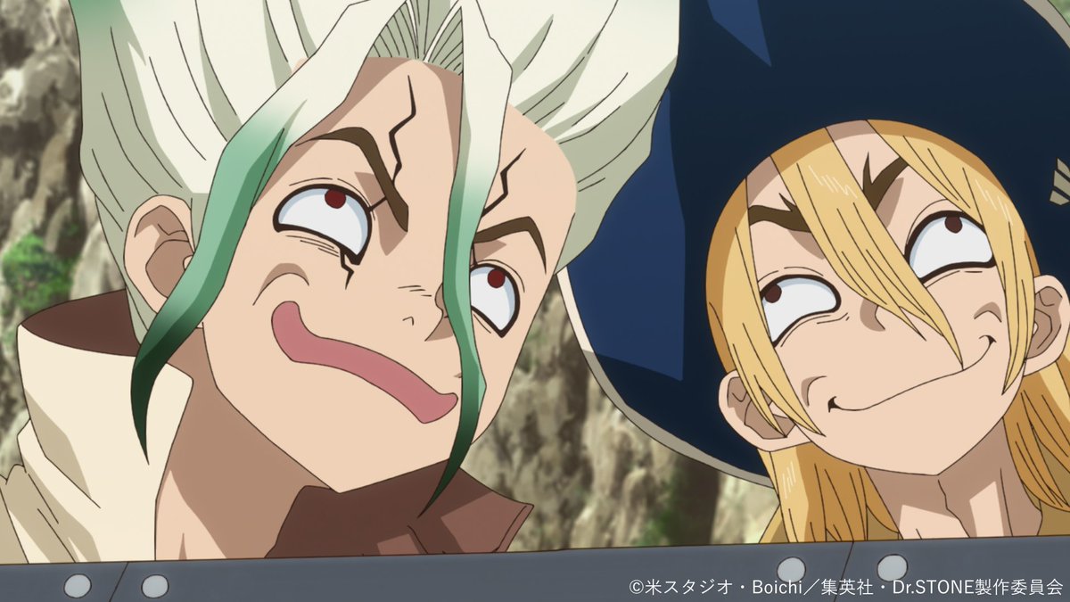 DrSTONE_exh's tweet photo. ━━━━━━━━━━━━━━━━ 🚀
TVアニメ「Dr.STONE」展 開催記念
ストーリーを振り返り!!
🧪━━━━━━━━━━━━━━━

🧪第４期４話 「Dr.Ｘ」🧪
千空たちが闇夜の誘蛾灯でコーンのありかを探っていたところ、司が暗闇から強い殺気を察知！突如、何者かにマシンガンで襲撃される！司の超反応と龍水の機転で何とかかわした千空たちだが、アメリカに高い科学力を持つ復活者がいることが判明する。翌朝、再び現れた復活者は、更なる驚きの科学武器で千空たちに迫る……！

「いんよ 敵にも キレッキレの科学屋がさ」

🗨️この話数で好きなシーンは？
コメントや引用リポストで教えてください🪨

TVアニメ「Dr.STONE」展は2026年12月より東京で開催予定✨
#DrSTONE