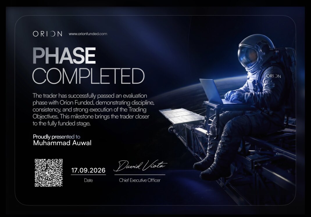 Shalele_xl's tweet photo. Phase one cleared with @Orionfundedcom see you in payout 🎉 https://t.co/QXi5f1miAH