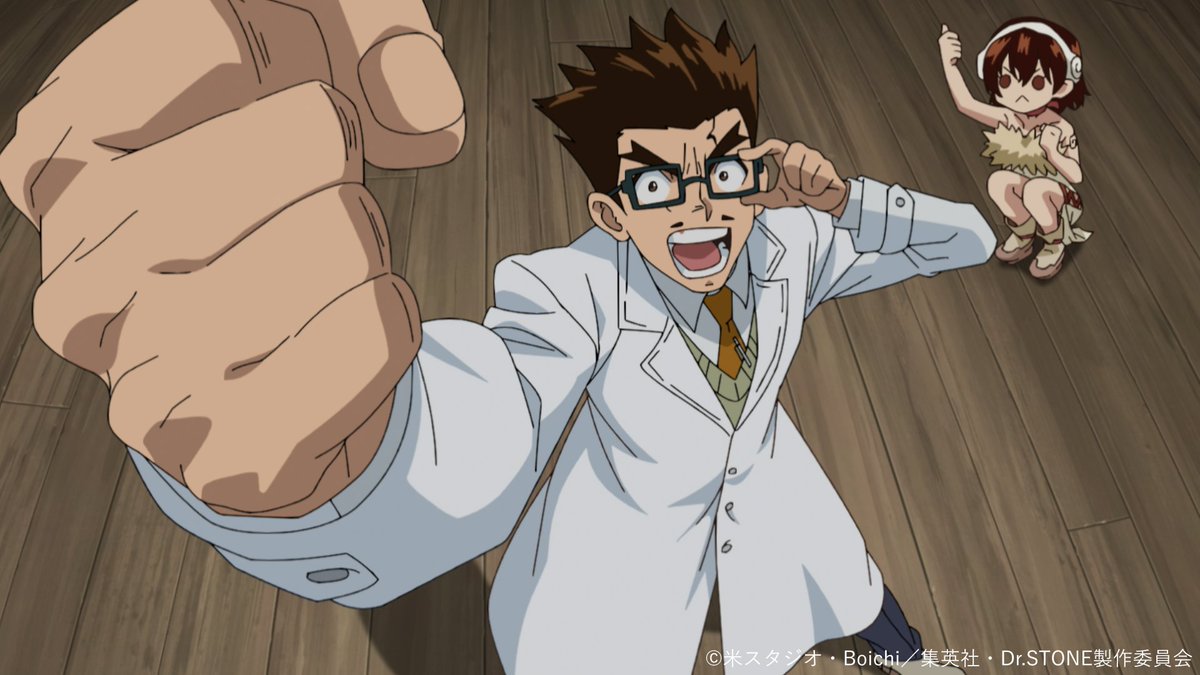 DrSTONE_exh's tweet photo. ━━━━━━━━━━━━━━━━ 🚀
TVアニメ「Dr.STONE」展 開催記念
        ストーリーを振り返り!!
🧪━━━━━━━━━━━━━━━

🧪第４期５話 「DOCTOR VS. DOCTOR」🧪
高度な科学力を持つ復活者に襲われた千空たち。自らスパイとして敵城に乗り込んだゲンは、敵のリーダーである科学者・Dr.ゼノと対面し、尋問を受ける。無線から千空たちにコンタクトを取ってきたゼノは、ゲンの偽情報から大樹との対話を要求し、緊迫の交渉がスタート！そして、千空たちはゼノ軍との対決に備え、ペルセウス号のパワーアップを試みる！

「科学王国 VS 科学王国の 速攻戦……!!」

🗨️この話数で好きなシーンは？
コメントや引用リポストで教えてください🪨

TVアニメ「Dr.STONE」展は2026年12月より東京で開催予定✨
#DrSTONE