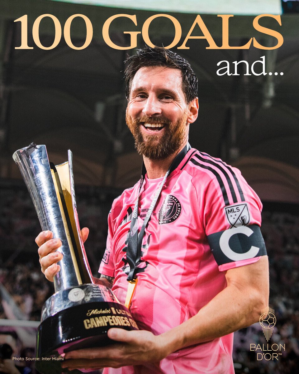 M10GOAT's tweet photo. حساب الكرة الذهبية: 

تستمر الأسطورة 🇦🇷✨

يبلغ من العمر 39 عاما، 100 هدف إنتر ميامي، وتم رفع كأس آخر 🏆

تمر السنوات، وتبقى أهميته أبدية. https://t.co/hyjRcn7eQ8
