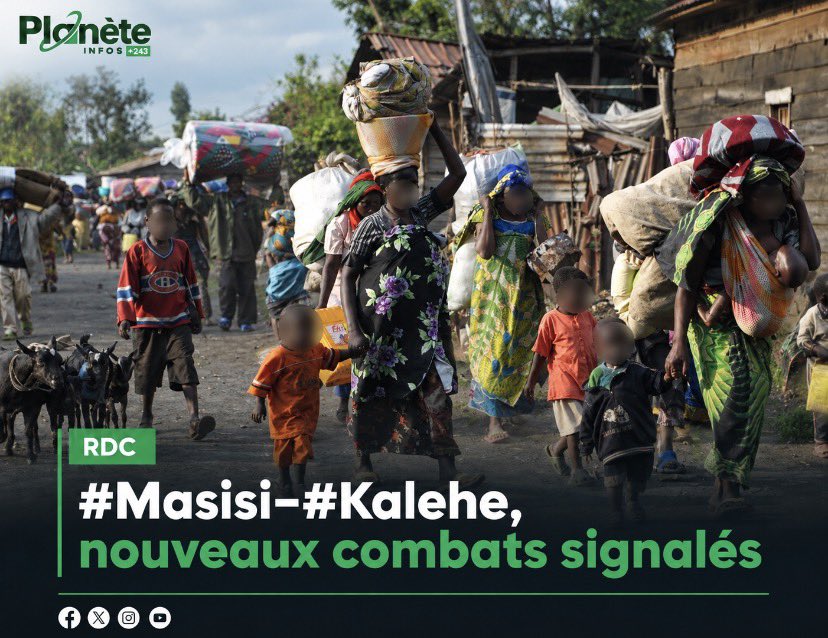 PlaneteInfos243's tweet photo. 🚨 #RDC : #Masisi–#Kalehe, nouveaux combats signalés

Des combats se poursuivent ce jeudi 17 septembre 2026 dans les territoires de #Masisi et #Kalehe, où les #FARDC, appuyées par les #Wazalendo, ont engagé de nouvelles opérations contre des positions attribuées à l’#AFCM23.

Ce jeudi matin, des affrontements ont notamment été signalés à #Tuonane, avant de s’étendre en direction de #Kasake, une zone présentée comme étant sous contrôle de l’#AFCM23.

Selon des sources locales, des mouvements de population sont également observés dans les secteurs de #Ngungu et #Lumbishi, sur fond de poursuite des combats.

La situation demeure évolutive dans cette partie de l’Est de la RDC.

#NordKivu #SudKivu #INFOS243