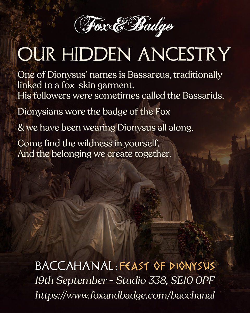 FoxandBadge's tweet photo. Let’s hold each other beautifully. 
And see what becomes possible.  

BACCHANAL: Feast of Dionysus 19th September · 10pm-6am · Studio 338 
https://t.co/fWXhrdN6Qa 

Lauren Katalinich &amp; I are doing an Insta Live at 7pm tonight ; please come! ❤️ https://t.co/ftk90oOcWV