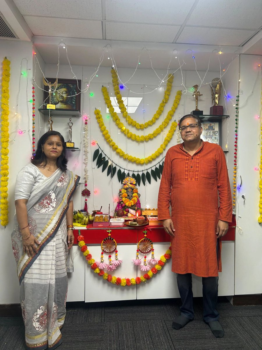 eletsonline's tweet photo. The celebrations continue at Elets Technomedia as we come together for another day of Ganesh Chaturthi with the same devotion, positivity, and spirit of togetherness.

Ganpati Bappa Morya!

#GaneshChaturthi #GaneshSthapna #Prasadam #EletsTechnomedia #TeamElets #FestiveCelebration https://t.co/mfSeXTPjEh