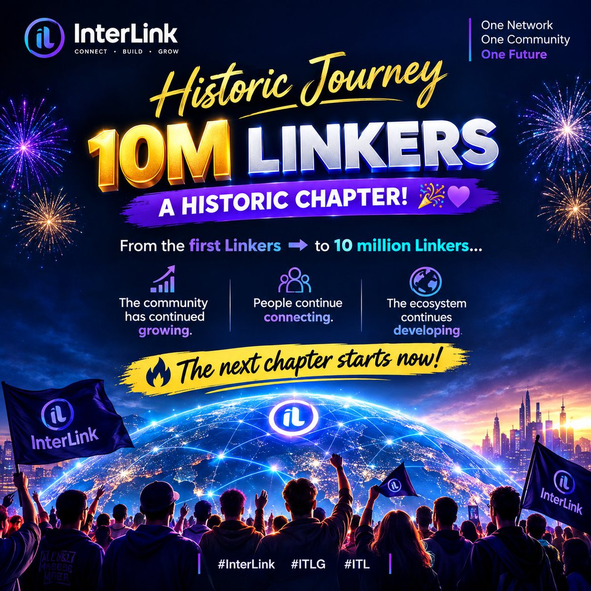 MararaInter3yj's tweet photo. Historic Journey
Writing
🌍🚀 10M LINKERS — A HISTORIC CHAPTER! 🎆💜
From the first Linkers ➡️ to 10 million Linkers...
📈 The community has continued growing. 🤝 People continue connecting. 🌐 The ecosystem continues developing
#InterLink #ITLG #ITL https://t.co/viJpzVmmLx
