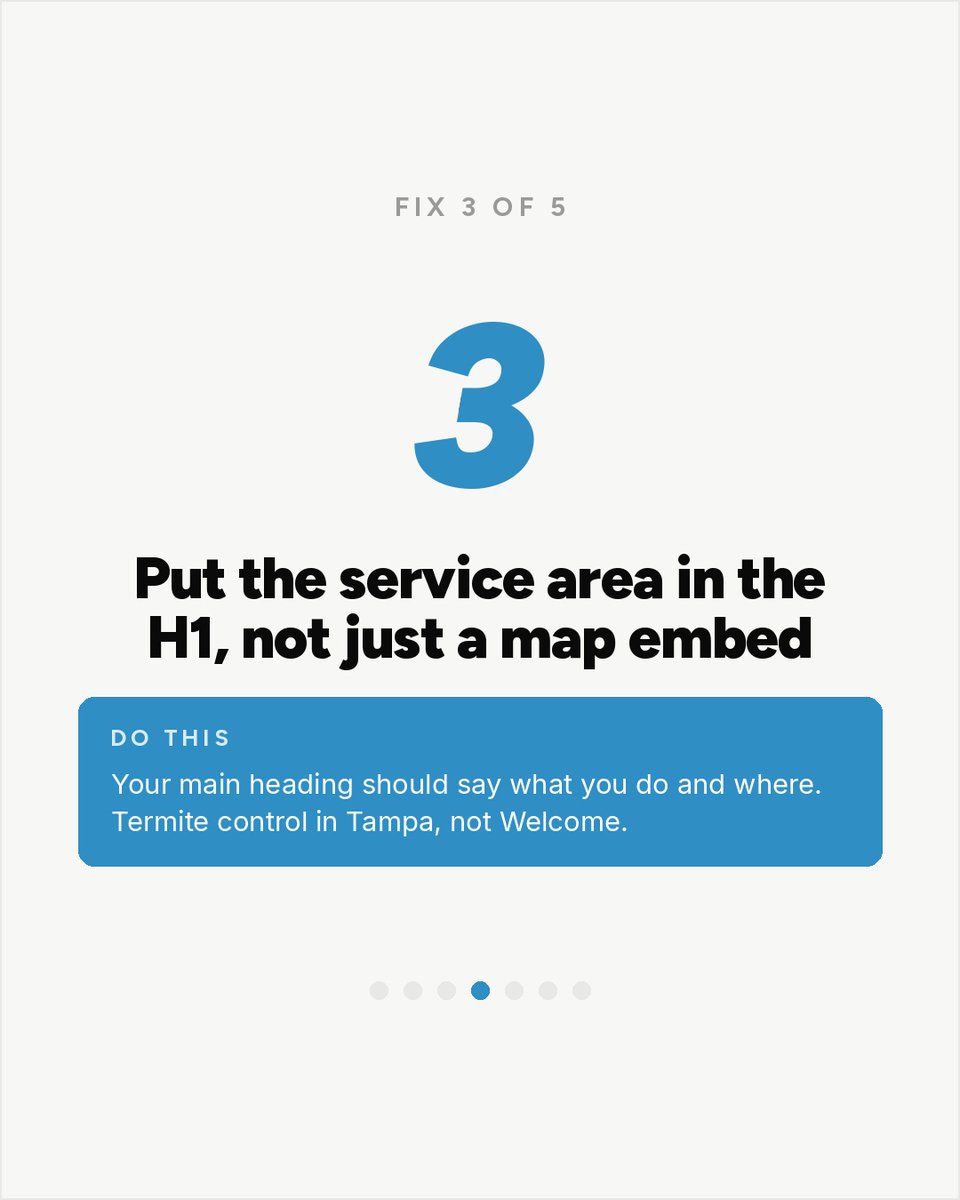 connorcedroseo's tweet photo. Same-day calls from same-day search.

Five fixes for the most urgent search in home services.

Five fixes, one action each. All five inside.

#TampaSEO #LocalSEO

Full pest control breakdown: https://t.co/dSGssWaEMA https://t.co/c6o4GmTuqg