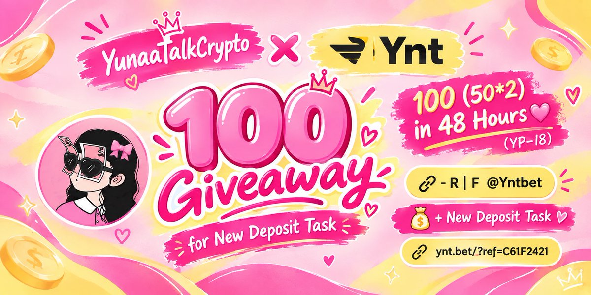 YunaaTalkCrypto's tweet photo. 100 (50*2) in 48 Hours 💖 (YP-18)

- R | F @Yntbet 

- New Deposit of $2 (Post New proof) 👇🏻

https://t.co/Sw45BdONaW
- -
“Not everything you lose needs to be replaced. Some empty spaces are where your peace finally begins.” https://t.co/ZjkrX5g7kW